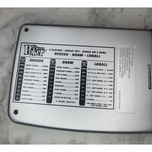 Poker Vintage Handheld Computer Video Game 1995 Texas Hold 'Em Leisure WORKING - Picture 4 of 4